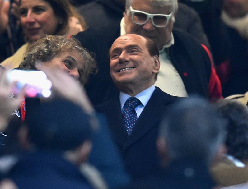 Berlusconi al derby di andata, il 20 novembre scorso. Getty